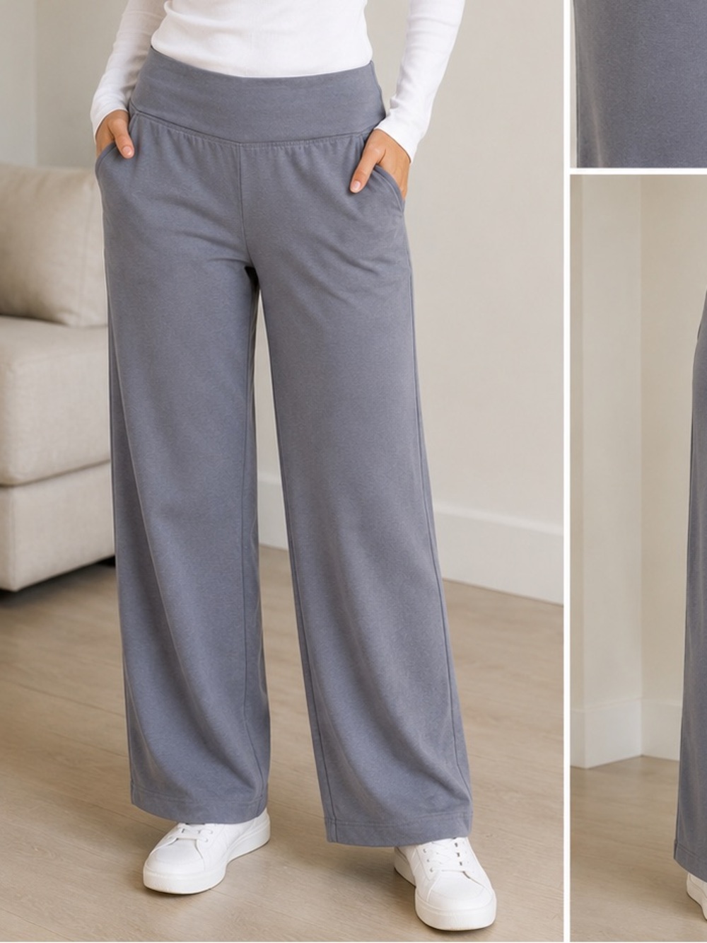 Athleta Wide Leg Lounge Pants in Gray - Comfortable Everyday Fit
